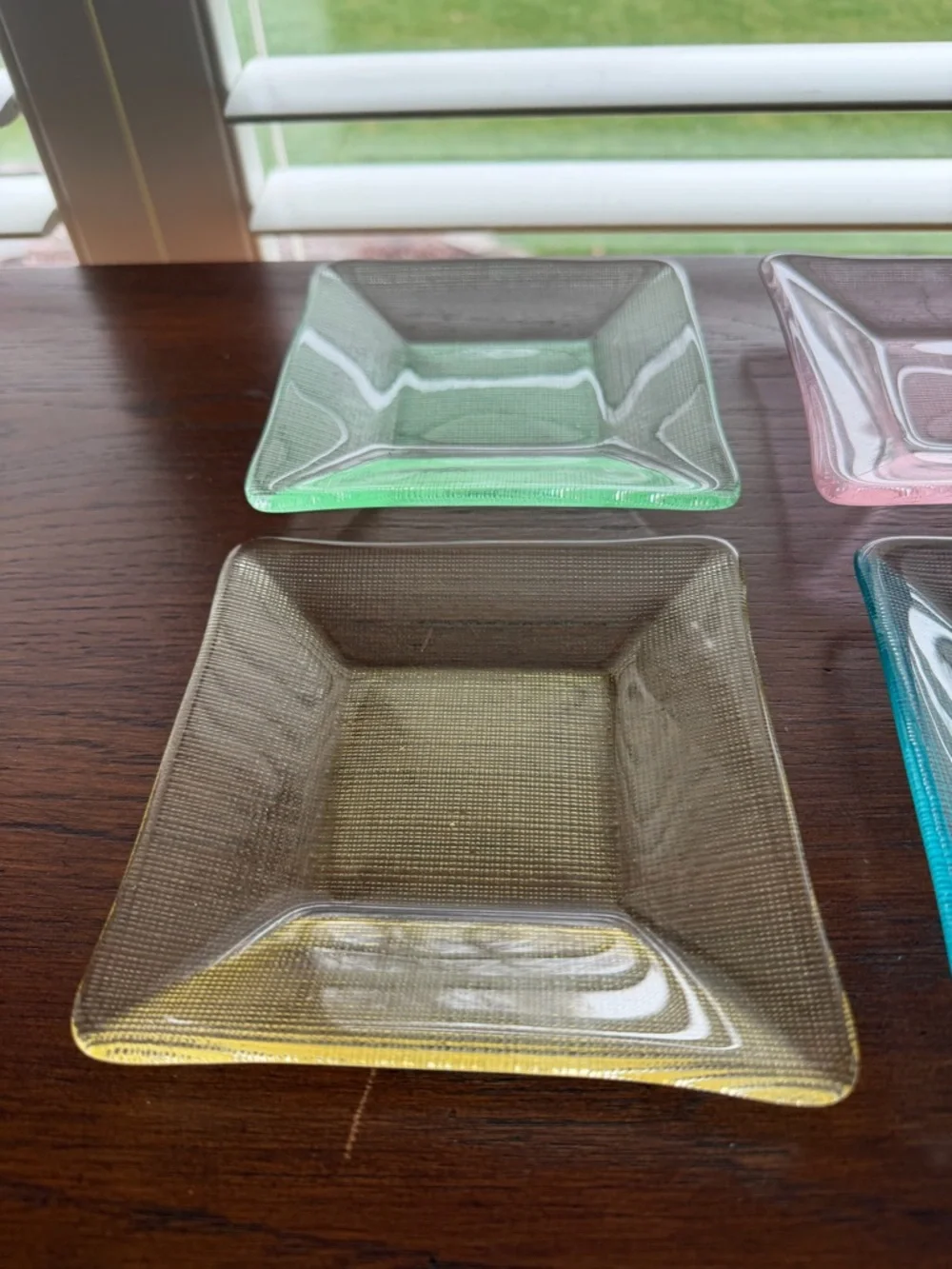 Crate & Barrel Pastel Square Dessert Plates set of 4